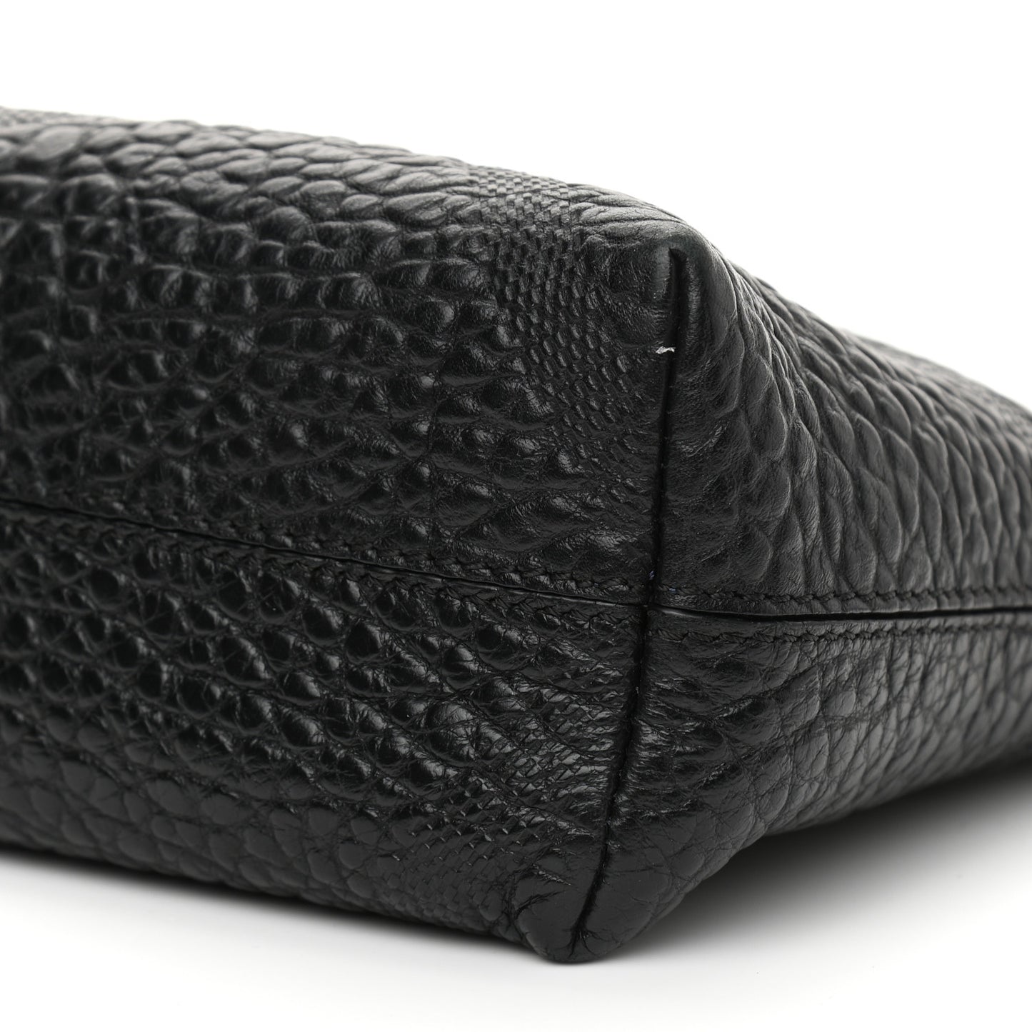 Signature Grain Calfskin Check Embossed Small Chichester Crossbody Clutch Bag Black