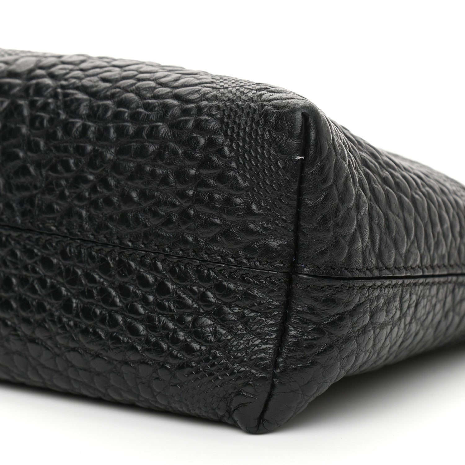 Burberry Signature Grain Calfskin Check Embossed Small Chichester Crossbody Clutch Bag Black 6 of 14