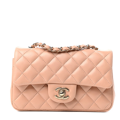 Chanel Lambskin Quilted Mini Rectangular Flap Beige 1 of 11