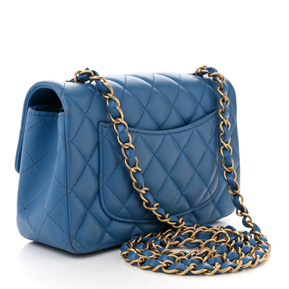 Chanel Lambskin Quilted Mini Rectangular Flap Blue 3 of 14