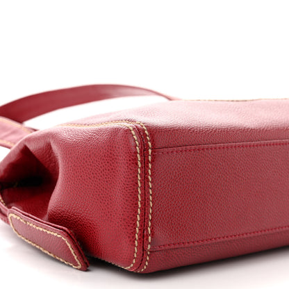 Chanel Caviar CC Stitched Tote Red 9 of 11