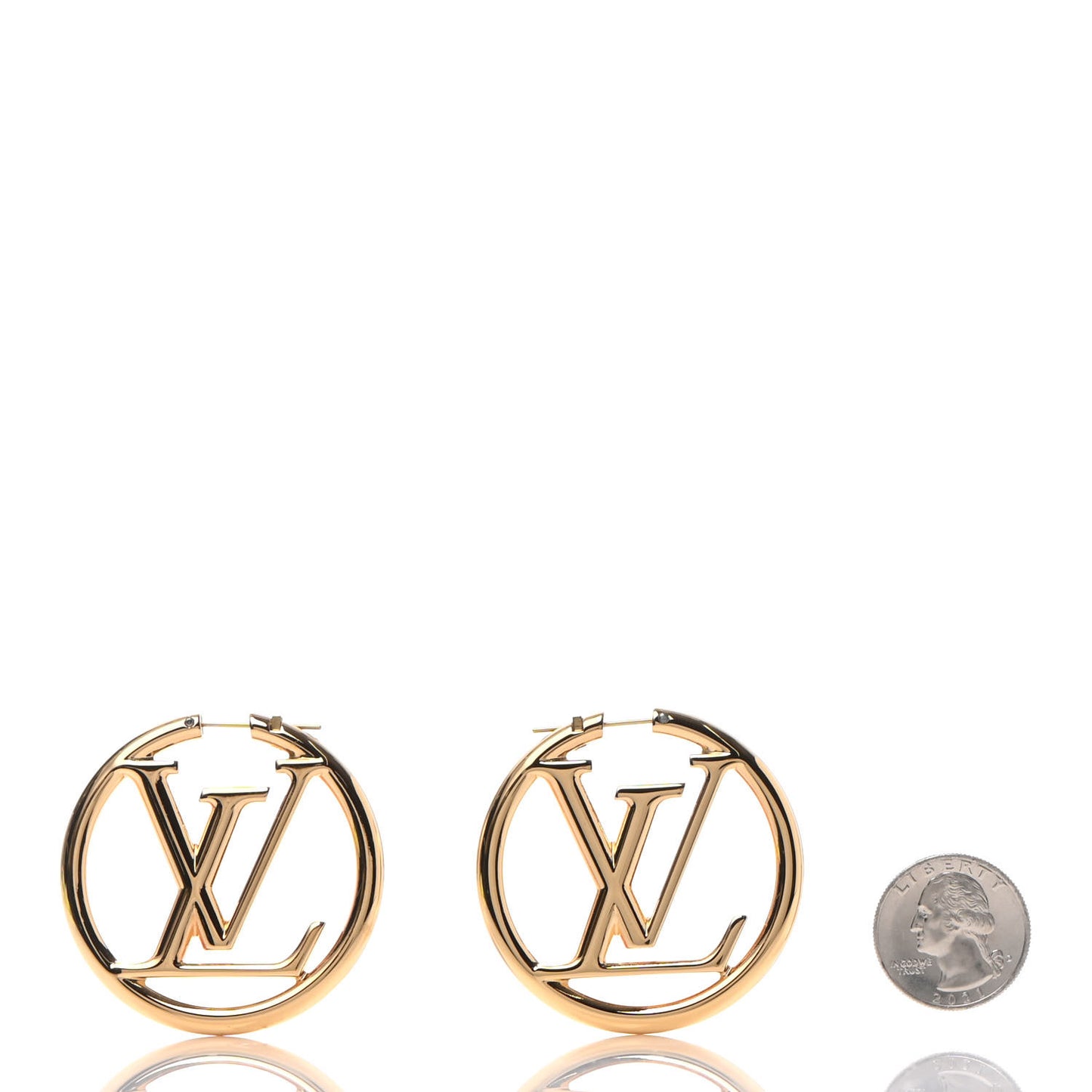 Metal Louise Hoop Earrings Gold