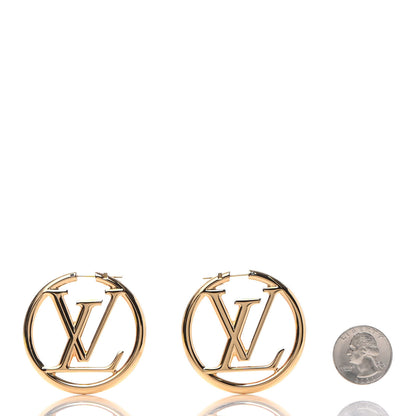 Louis Vuitton Metal Louise Hoop Earrings Gold 2 of 5