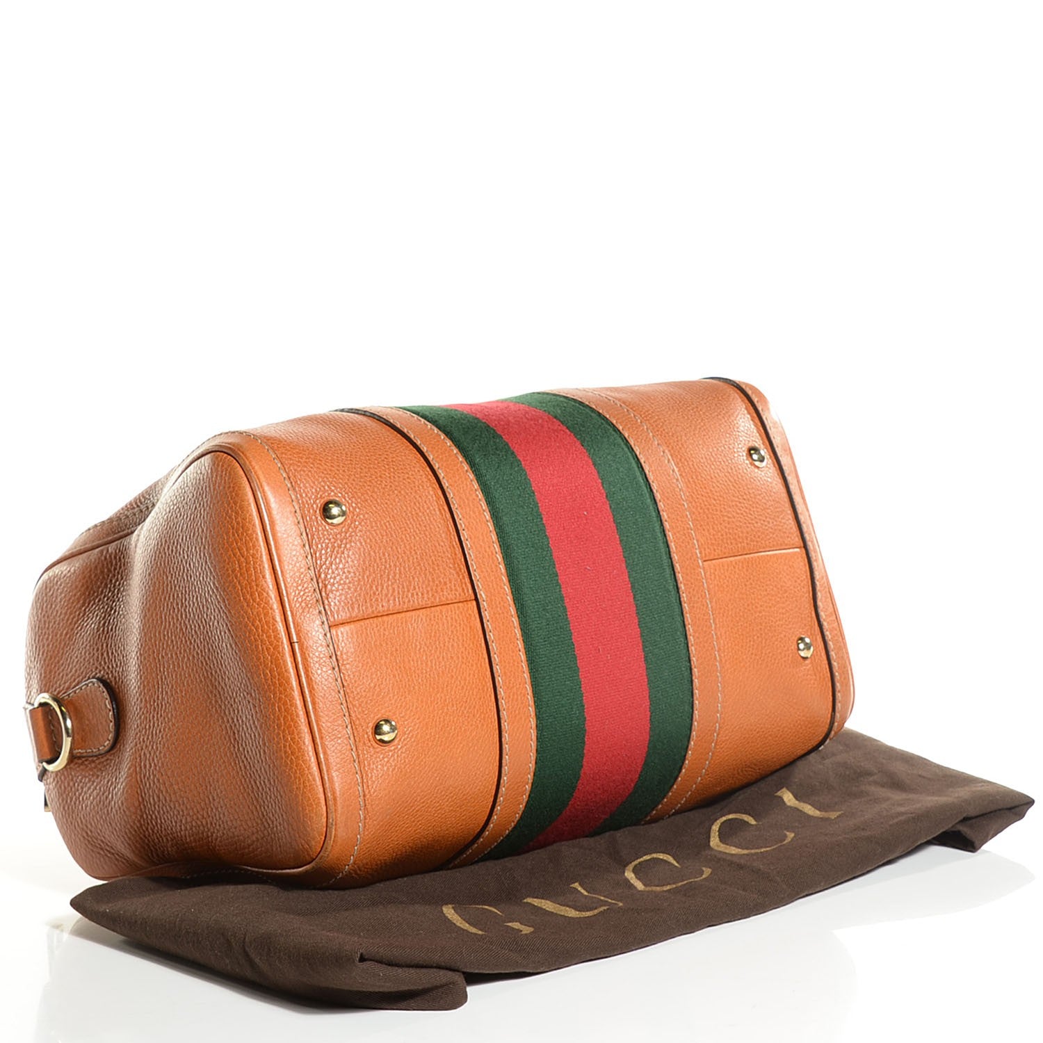 Gucci Calfskin Vintage Web Medium Boston Tobacco 4 of 19