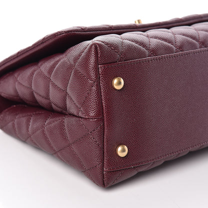 Chanel Caviar Elaphe Quilted Small Coco Handle Flap Burgundy 8 of 10