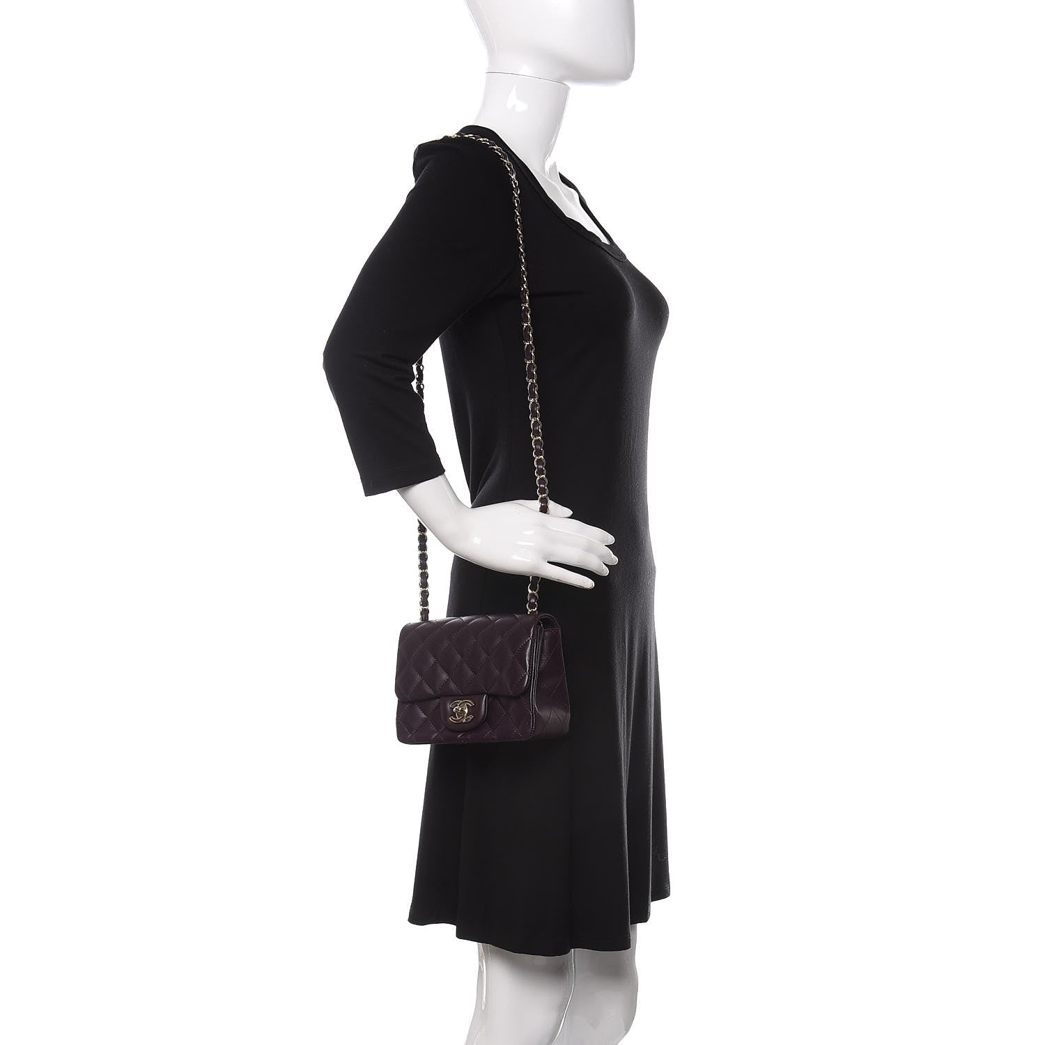Chanel Lambskin Quilted Mini Square Flap Dark Purple 2 of 11