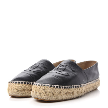 Chanel Lambskin CC Espadrilles 36 Black 3 of 11