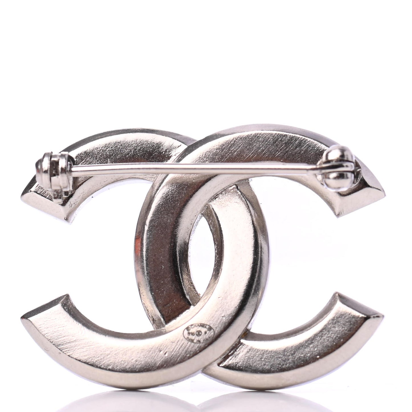Baguette Crystal CC Small Brooch Silver