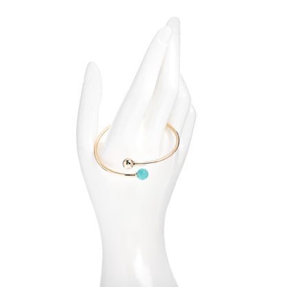 Tiffany 18K Yellow Gold Amazonite 8mm HardWear Ball Bypass Bracelet 2 of 4
