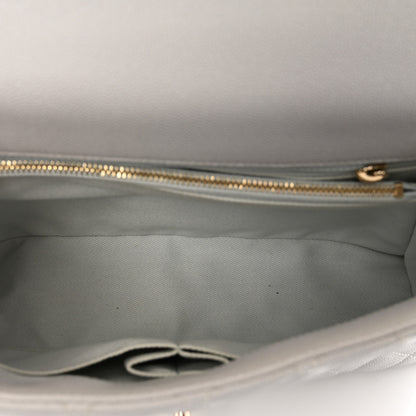Chanel Caviar Quilted Small Coco Handle Flap Light Grey 5 of 10