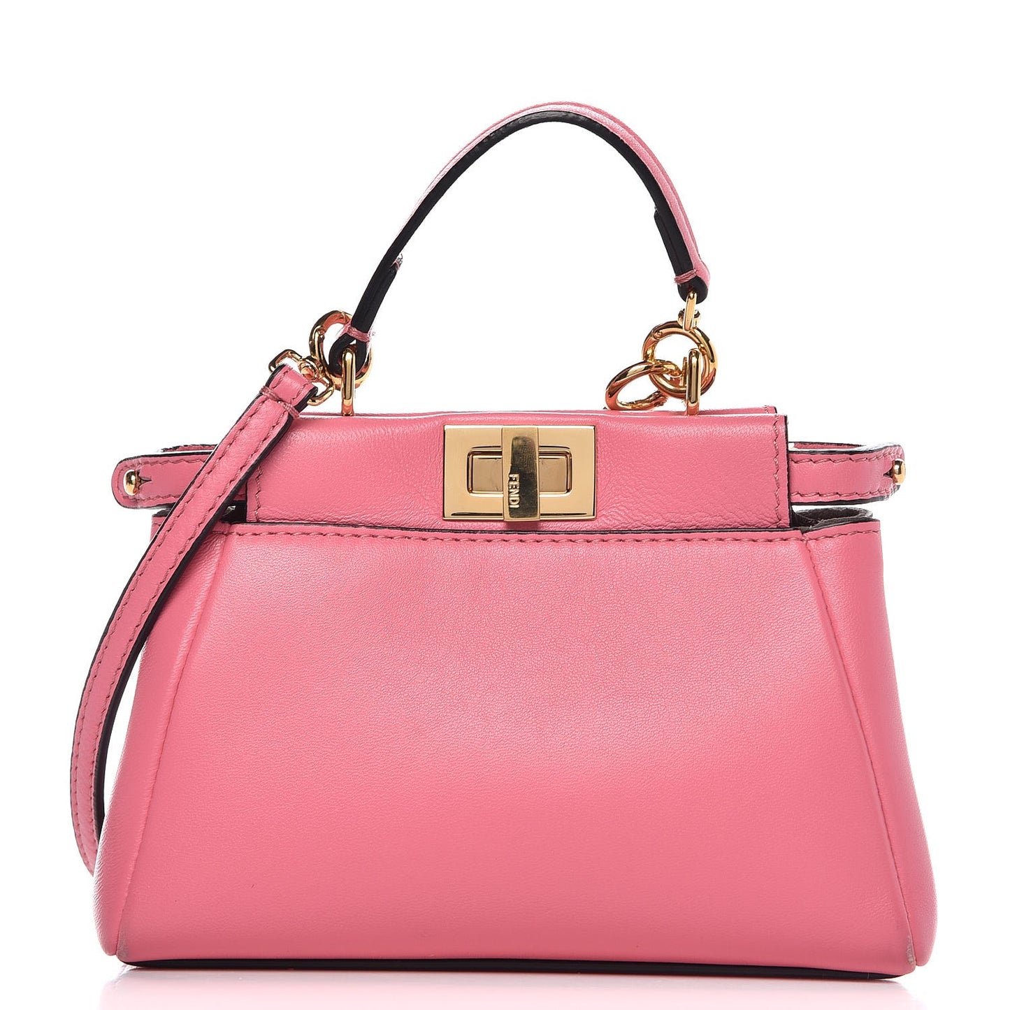 Shiny Nappa Micro Peekaboo Iconic Satchel Rosa Fluo