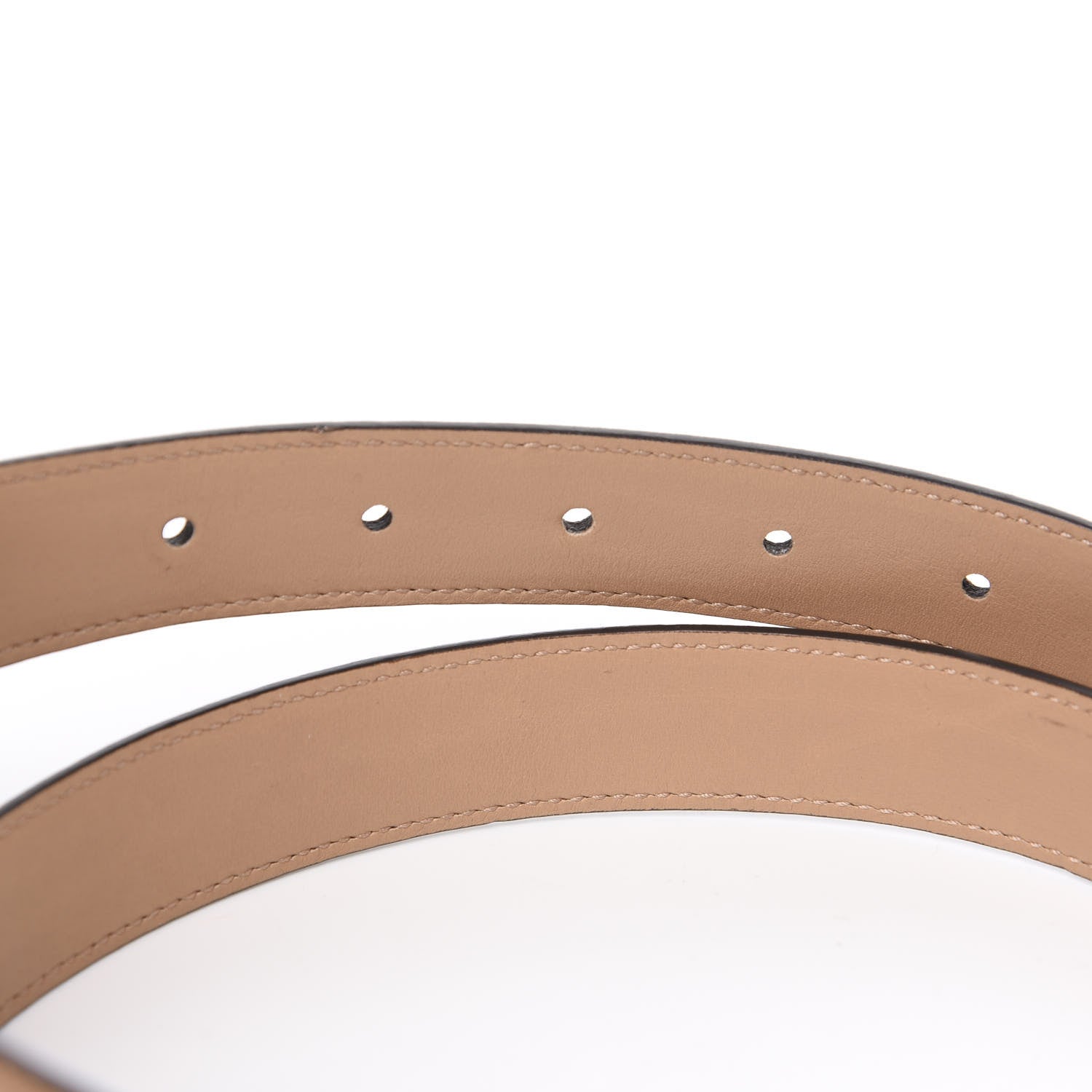 Gucci Calfskin Horsebit Crystal Belt 90 36 Beige 3 of 6