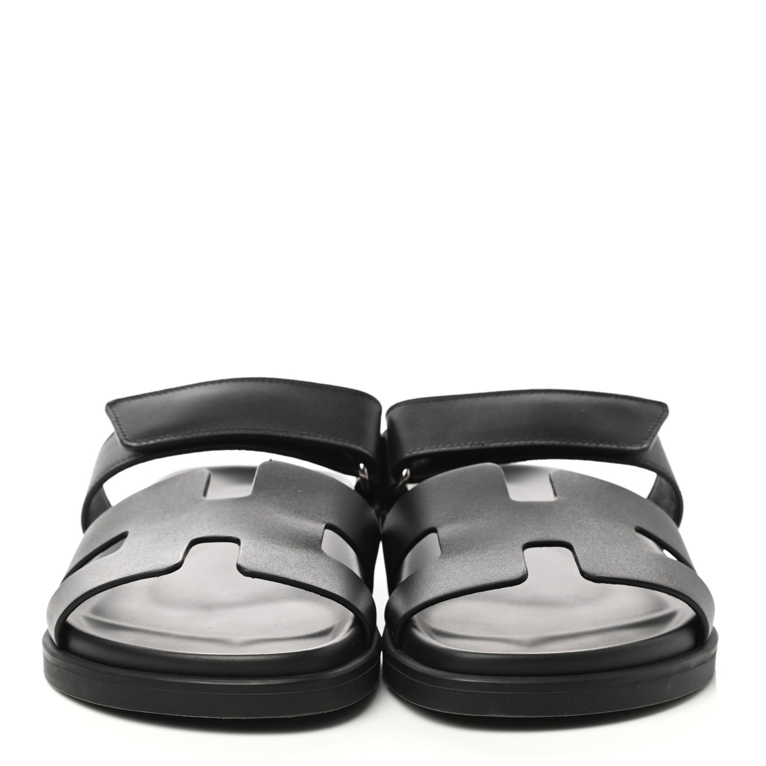 Hermes Calfskin Womens Chypre Sandals 38.5 Black 2 of 9