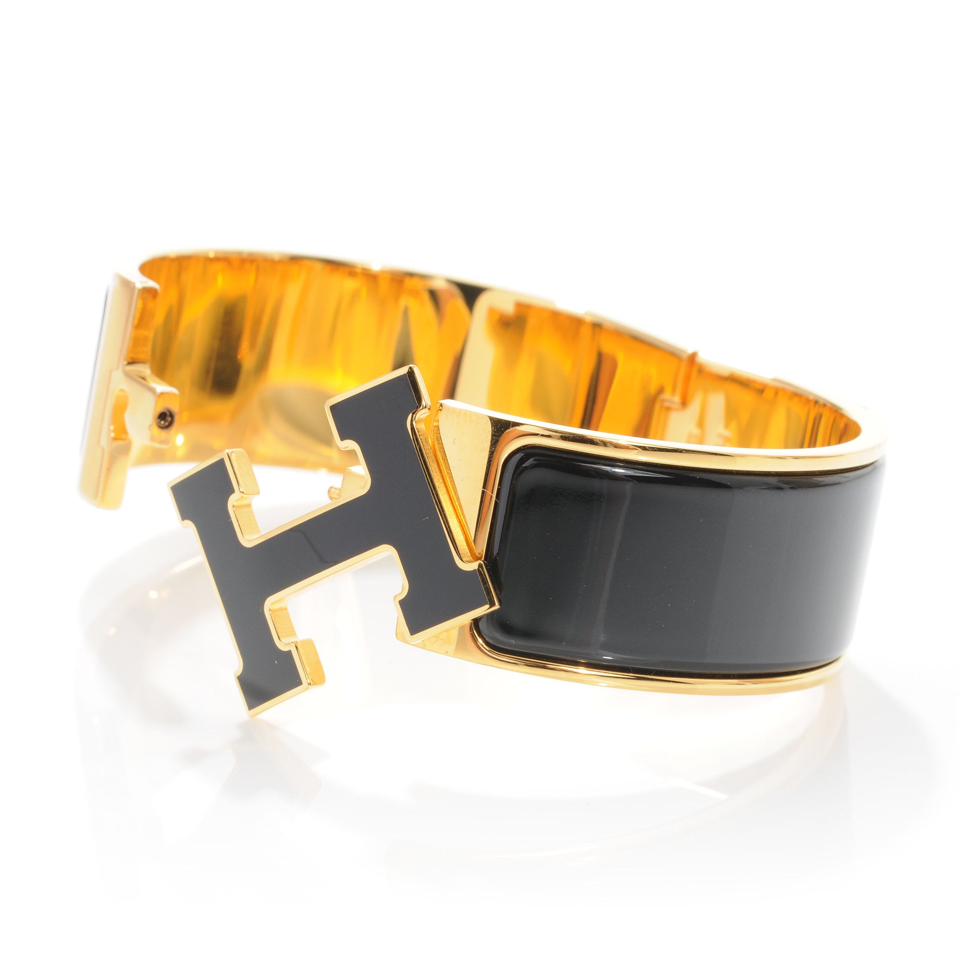 Hermes Enamel Wide Clic Clac H Bracelet PM Black 4 of 7