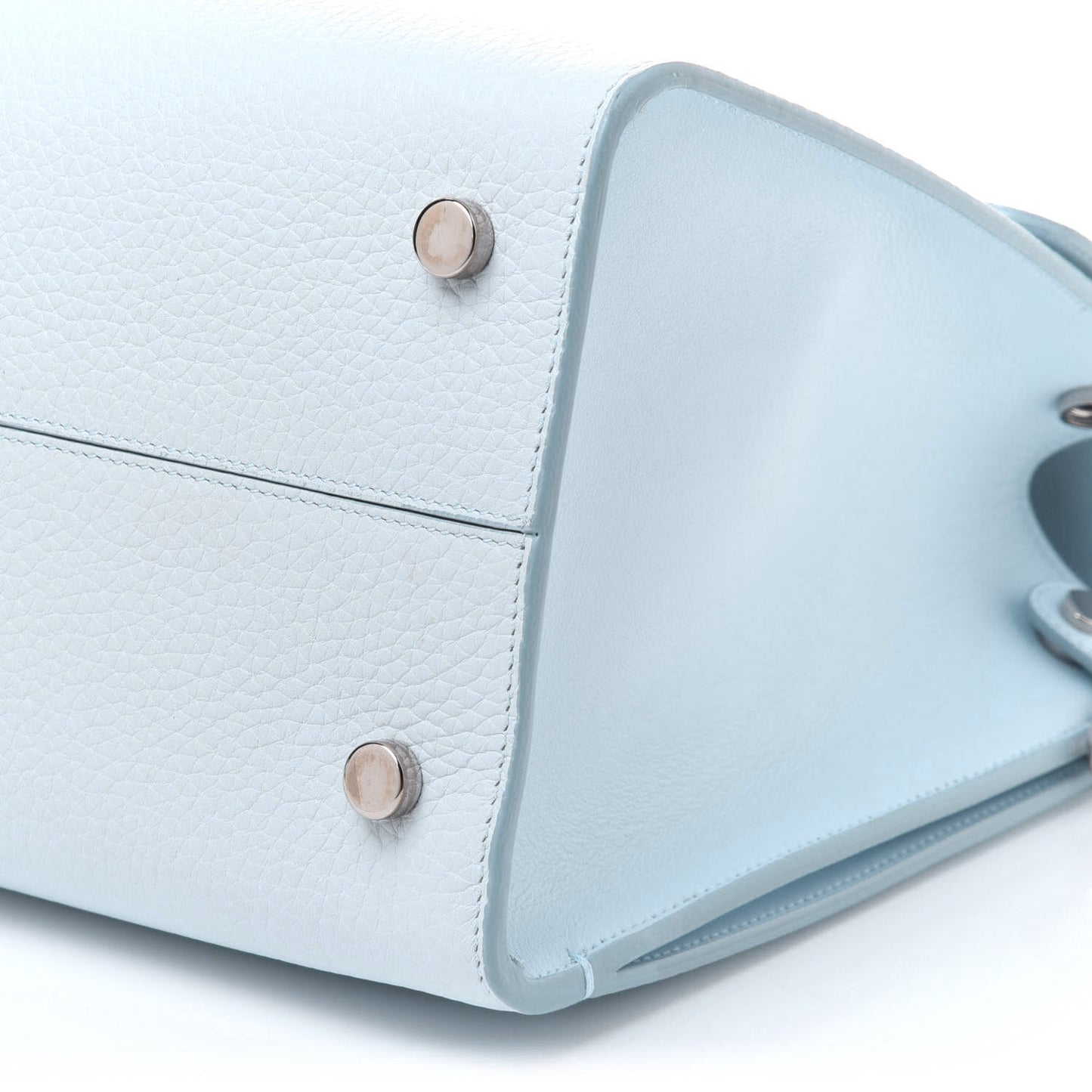 Grained Calfskin Medium Diorever Flap Light Blue
