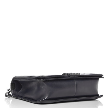 Chanel Lambskin Quilted New Medium Boy Flap Dark Navy Blue 4 of 8