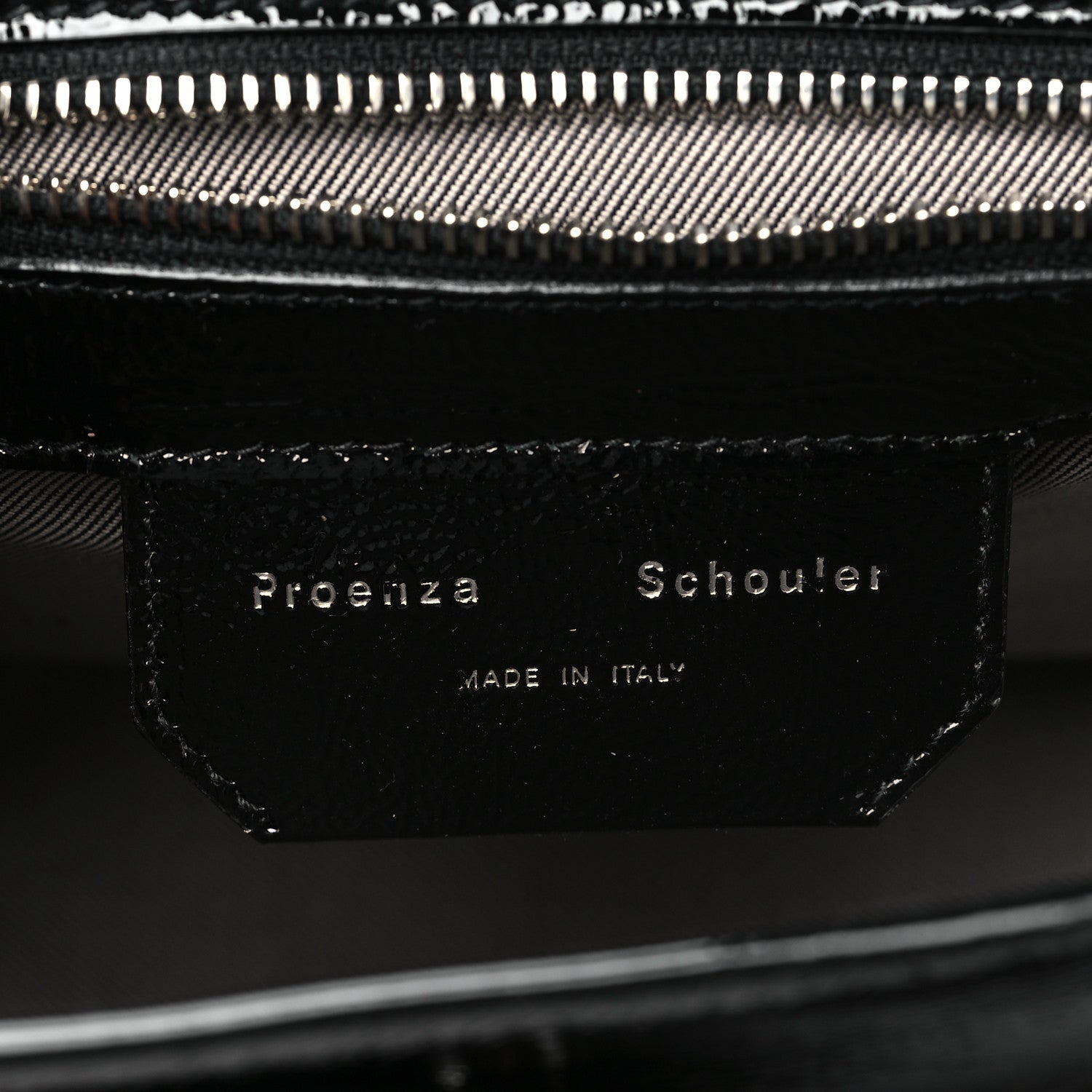 Proenza Schouler Crinkled Patent Calfskin Tiny PS1 Satchel Black 6 of 8