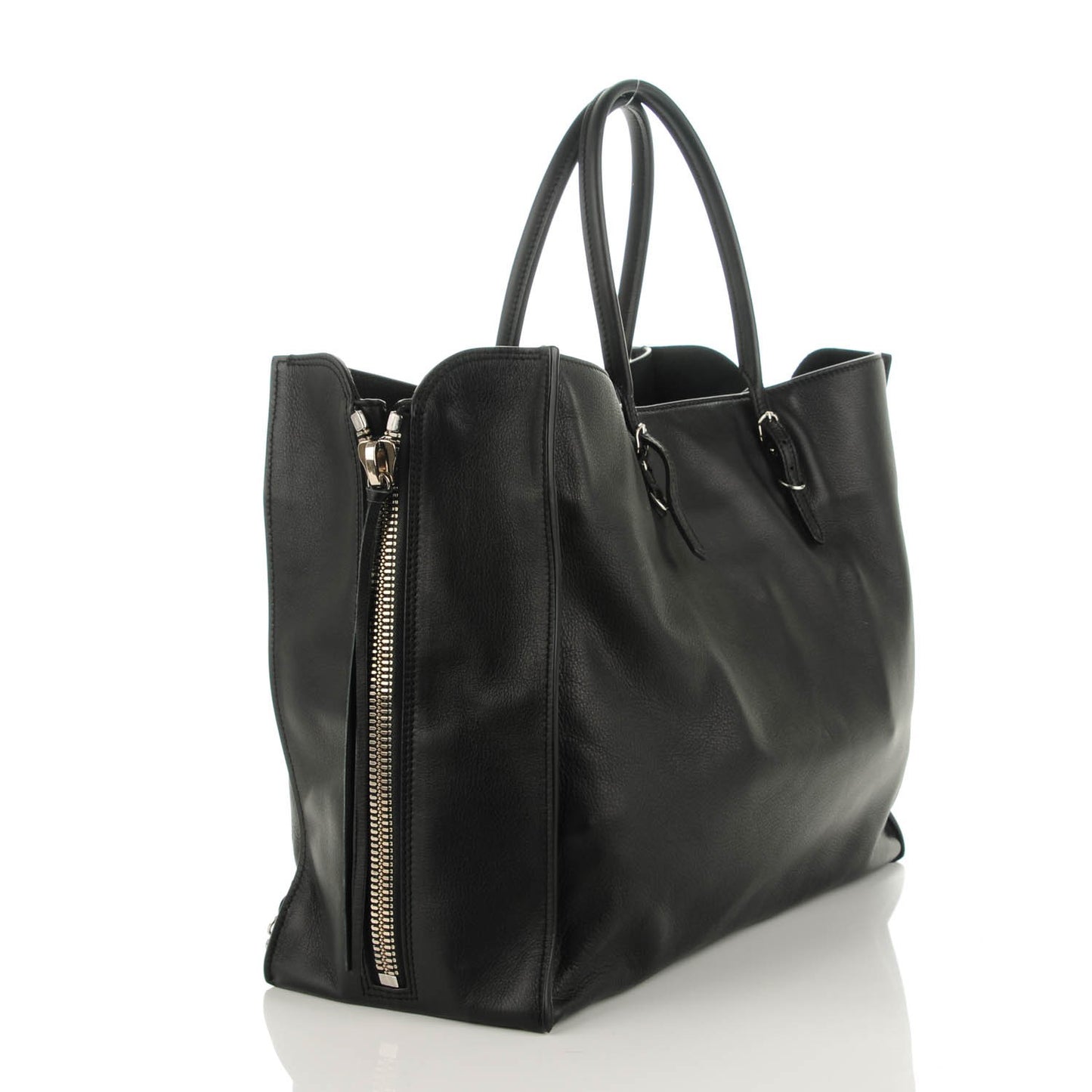 Supple Calfskin Papier A4 Tote Black