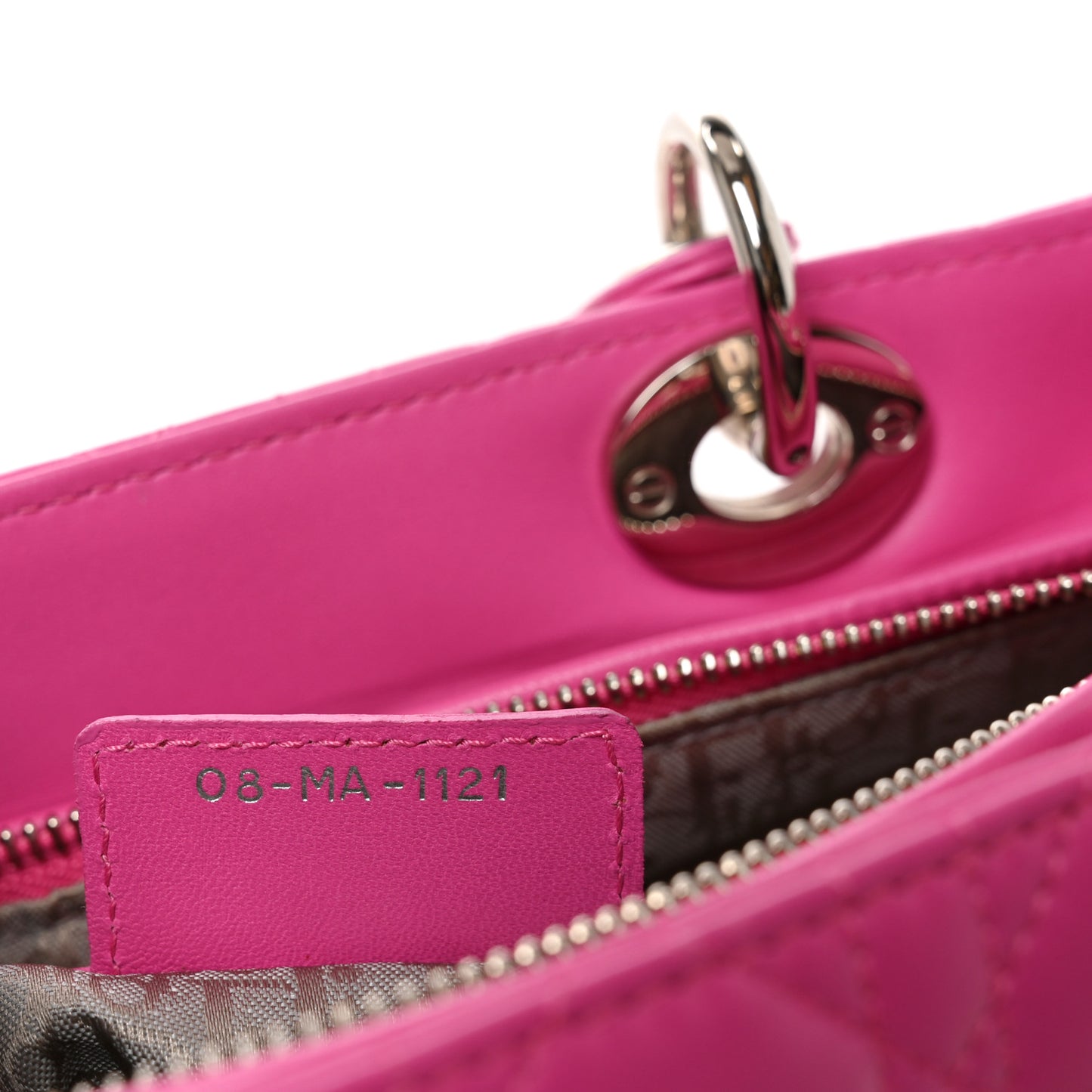 Lambskin Cannage Large Lady Dior Fuchsia Fuchsia