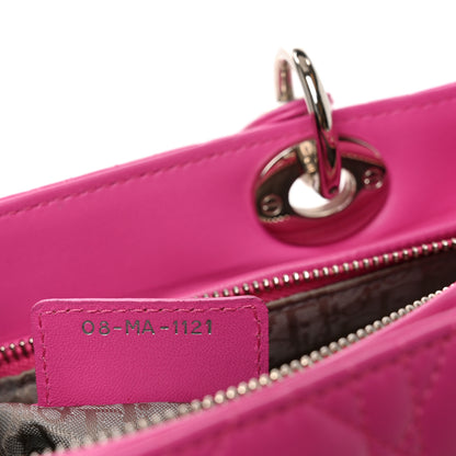 Christian Dior Lambskin Cannage Large Lady Dior Fuchsia Fuchsia 7 of 10