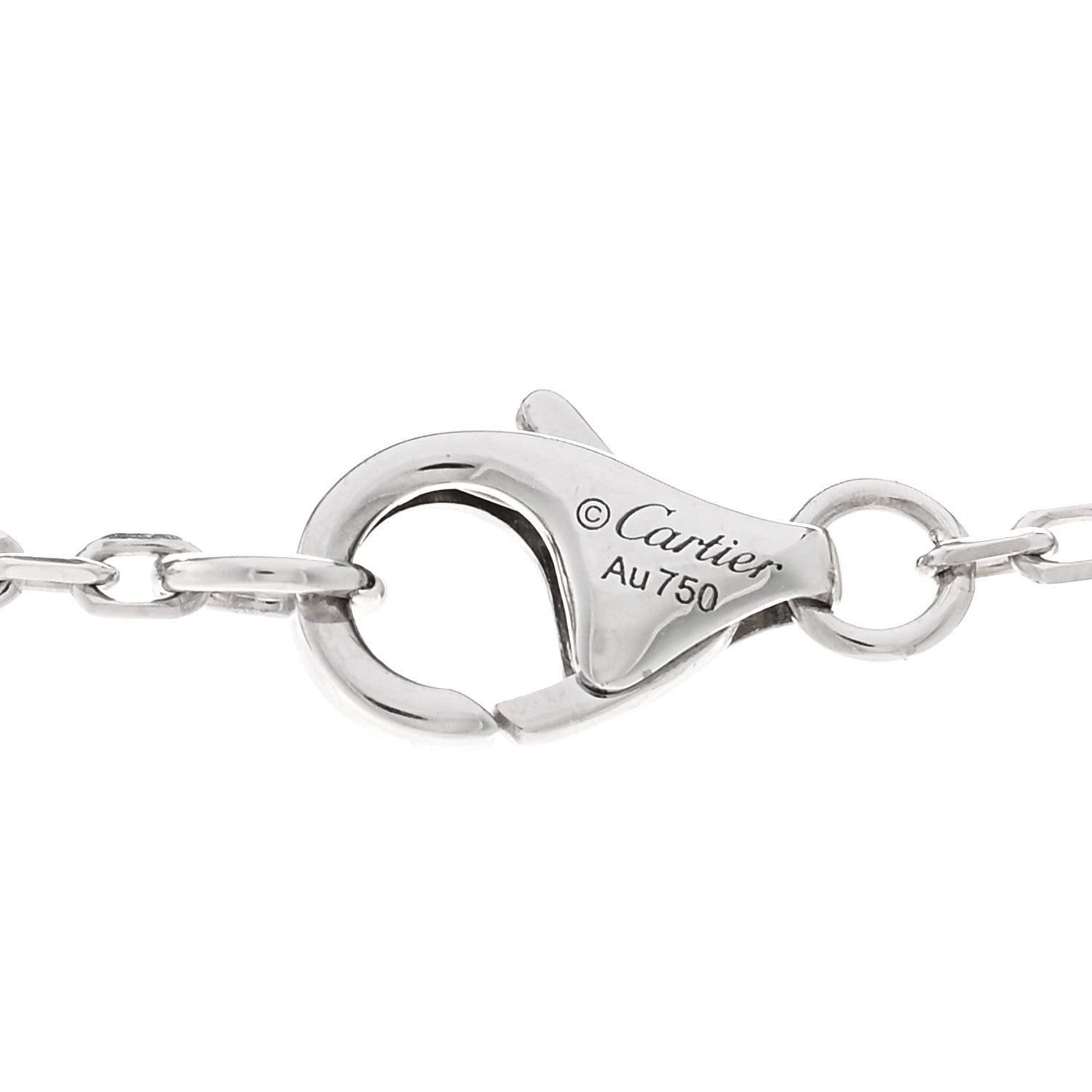 Cartier 18K White Gold Diamond Interlocking LOVE Paved Necklace 4 of 5