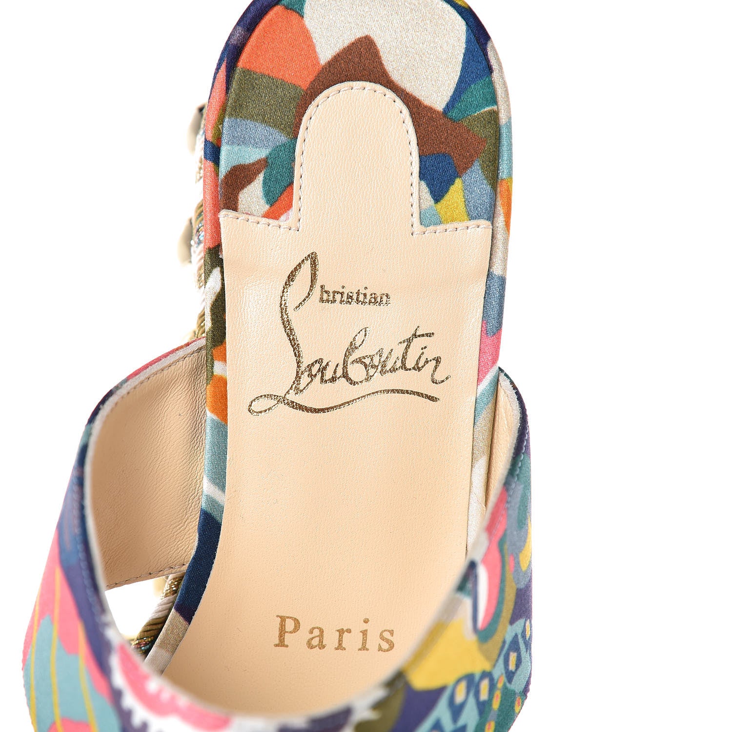 Christian Louboutin Satin Wallpaper Janitag 60 Platform Sandals 36 Charlotte 7 of 8
