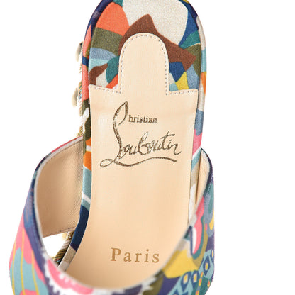 Christian Louboutin Satin Wallpaper Janitag 60 Platform Sandals 36 Charlotte 7 of 8