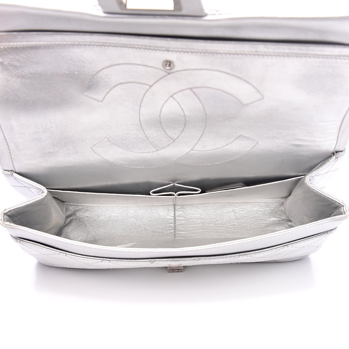 Metallic Lambskin Quilted 2.55 Reissue 227 Flap Silver