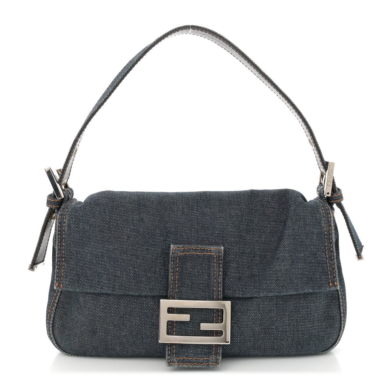Fendi Denim Baguette Blue 1 of 10