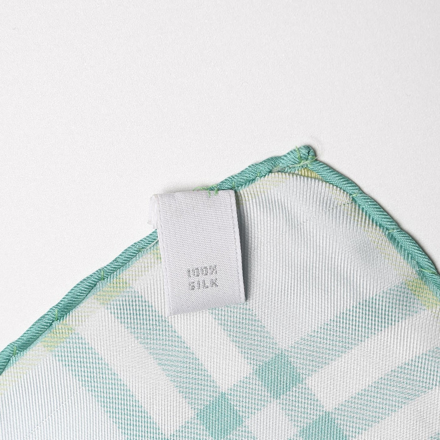 Silk Check Scarf Green