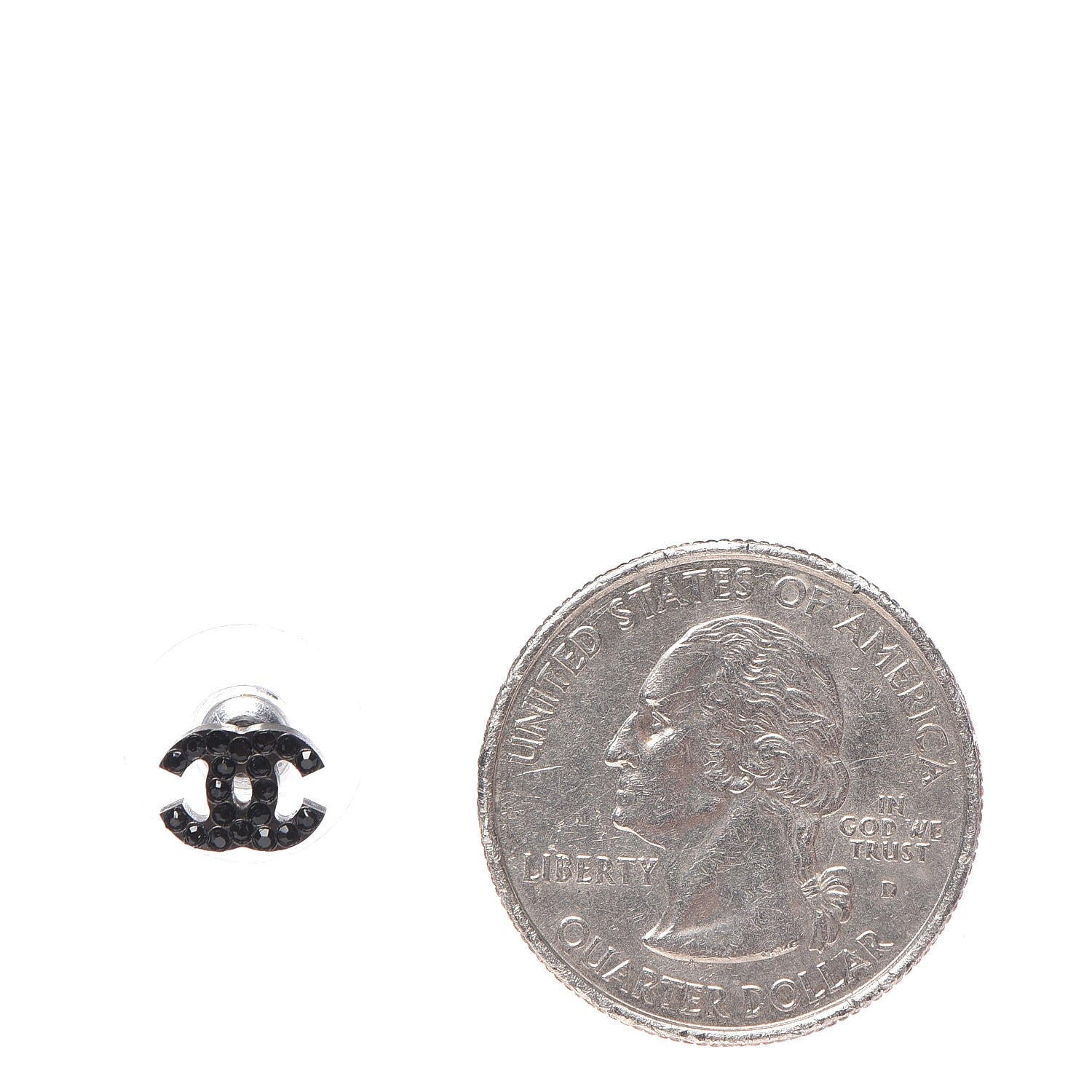Chanel Crystal Mini CC Earrings Black 2 of 4