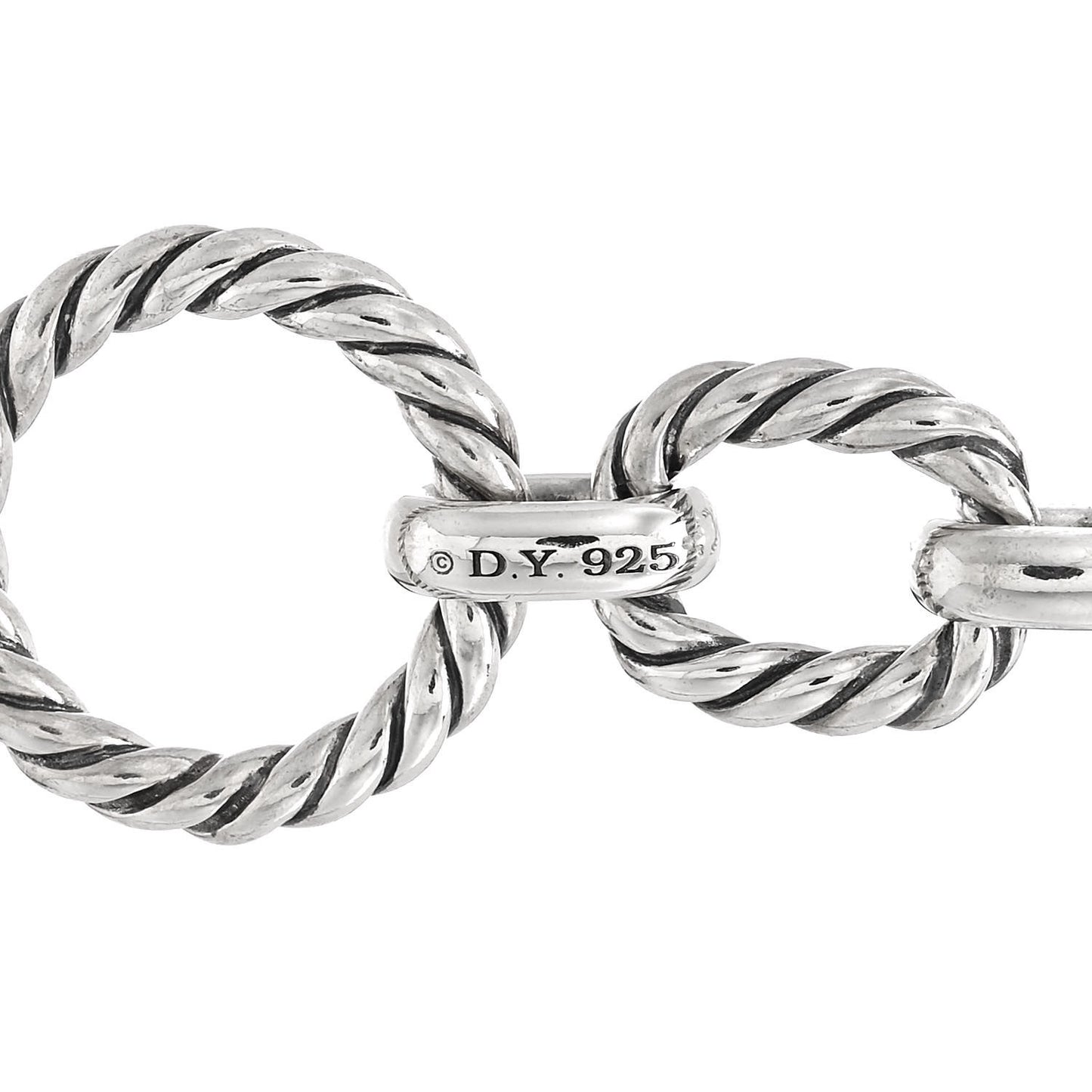 Sterling Silver Blue Sapphire 9.5mm Cushion Link Bracelet