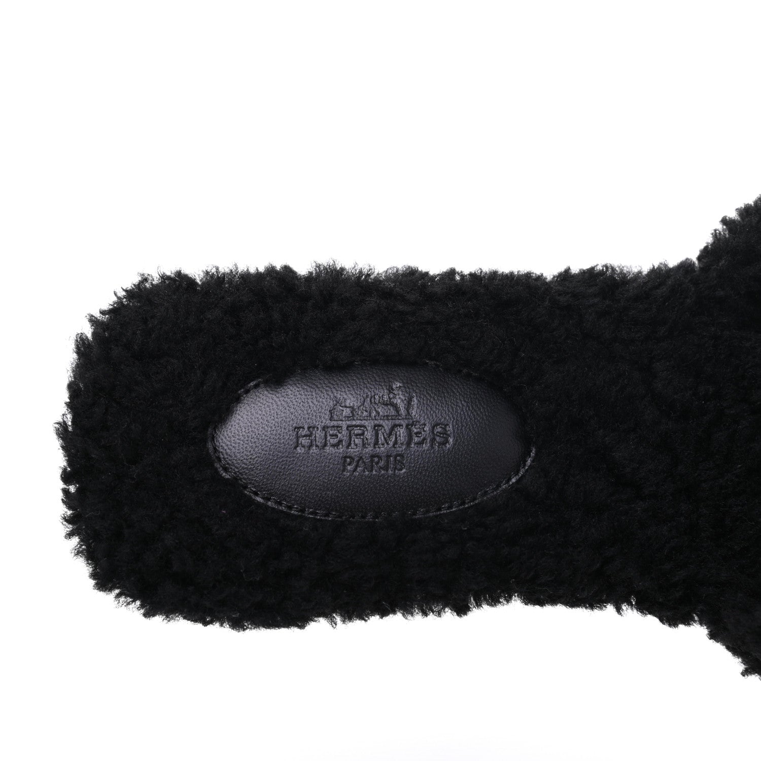 Hermes Woolskin Oran Sandals 38 Black 7 of 10