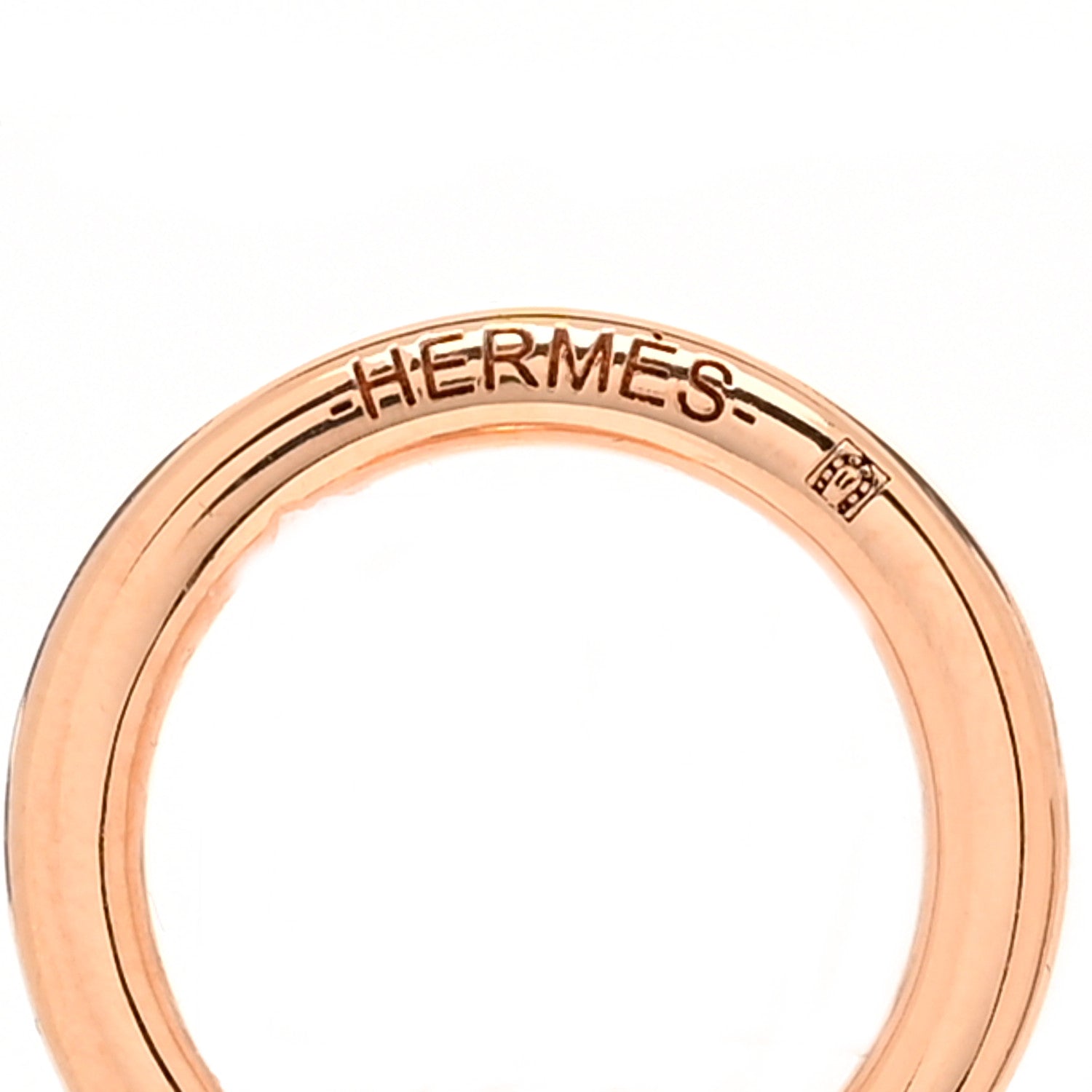 Hermes Polished Brass Charms Mors a Jouet Scarf Ring Rose Gold 3 of 4