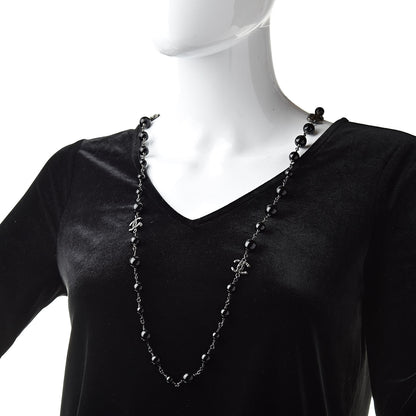 Chanel Beaded CC Long Necklace Black 2 of 4