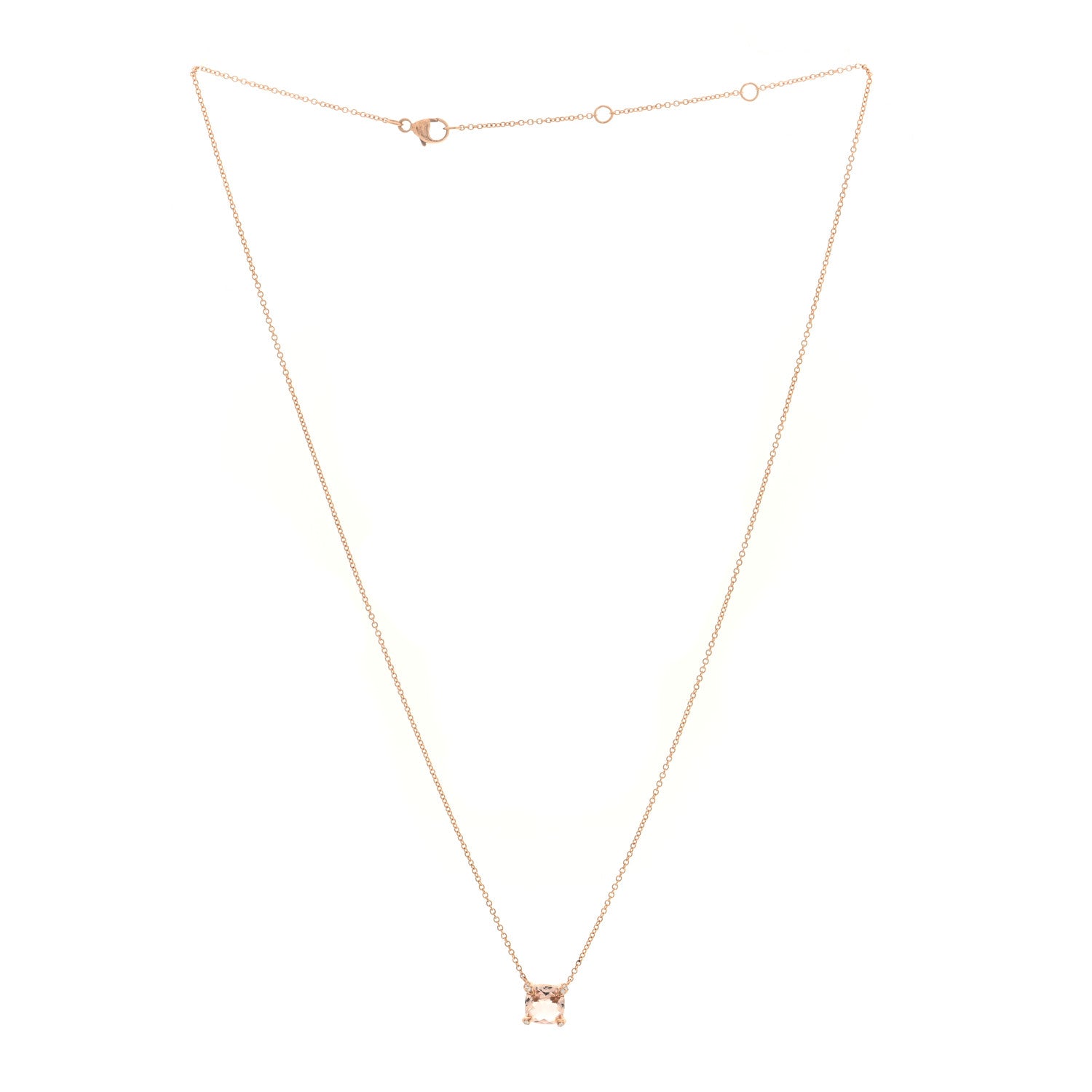David Yurman 18K Yellow Gold Diamond Morganite 7mm Petite Chatelaine Pendant Necklace 2 of 4