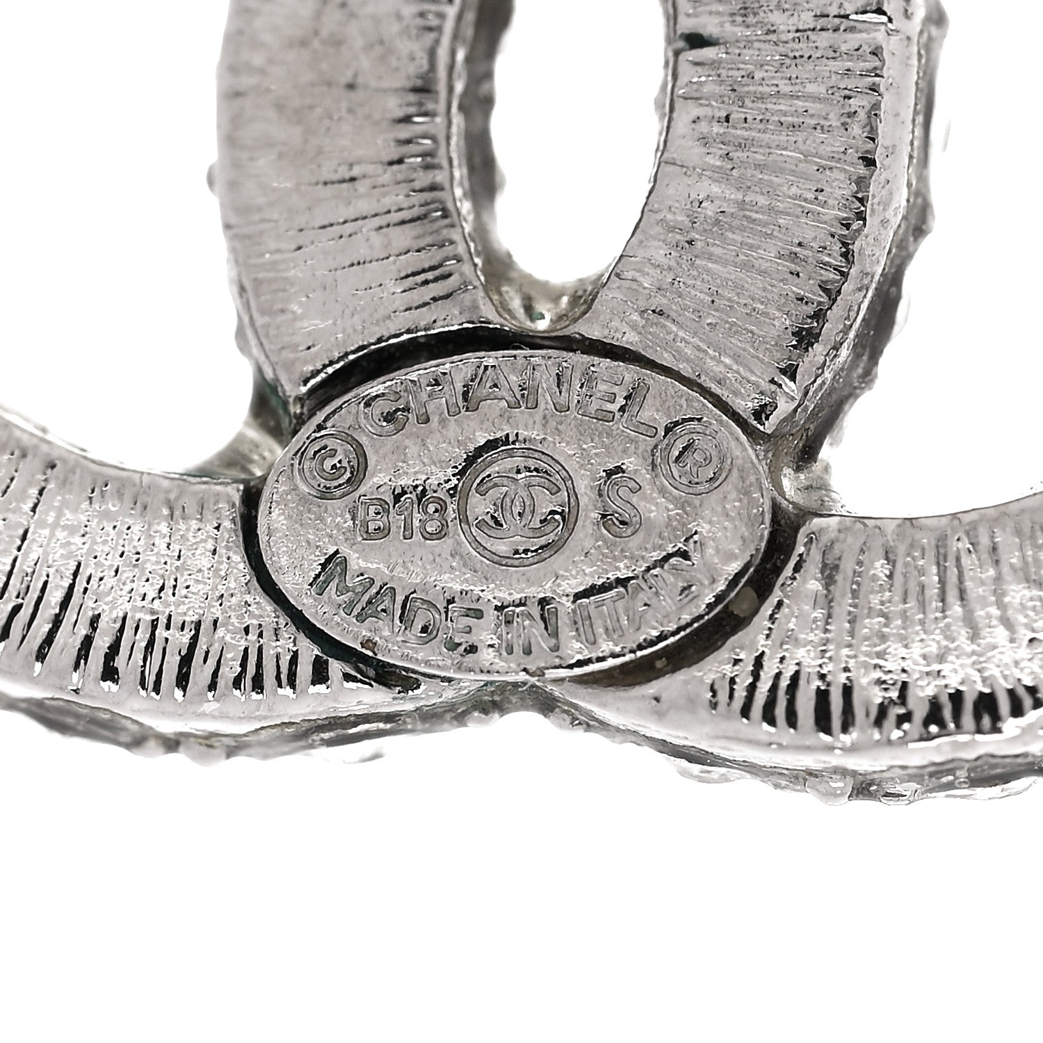 Chanel Crystal CC Earrings Silver 3 of 5