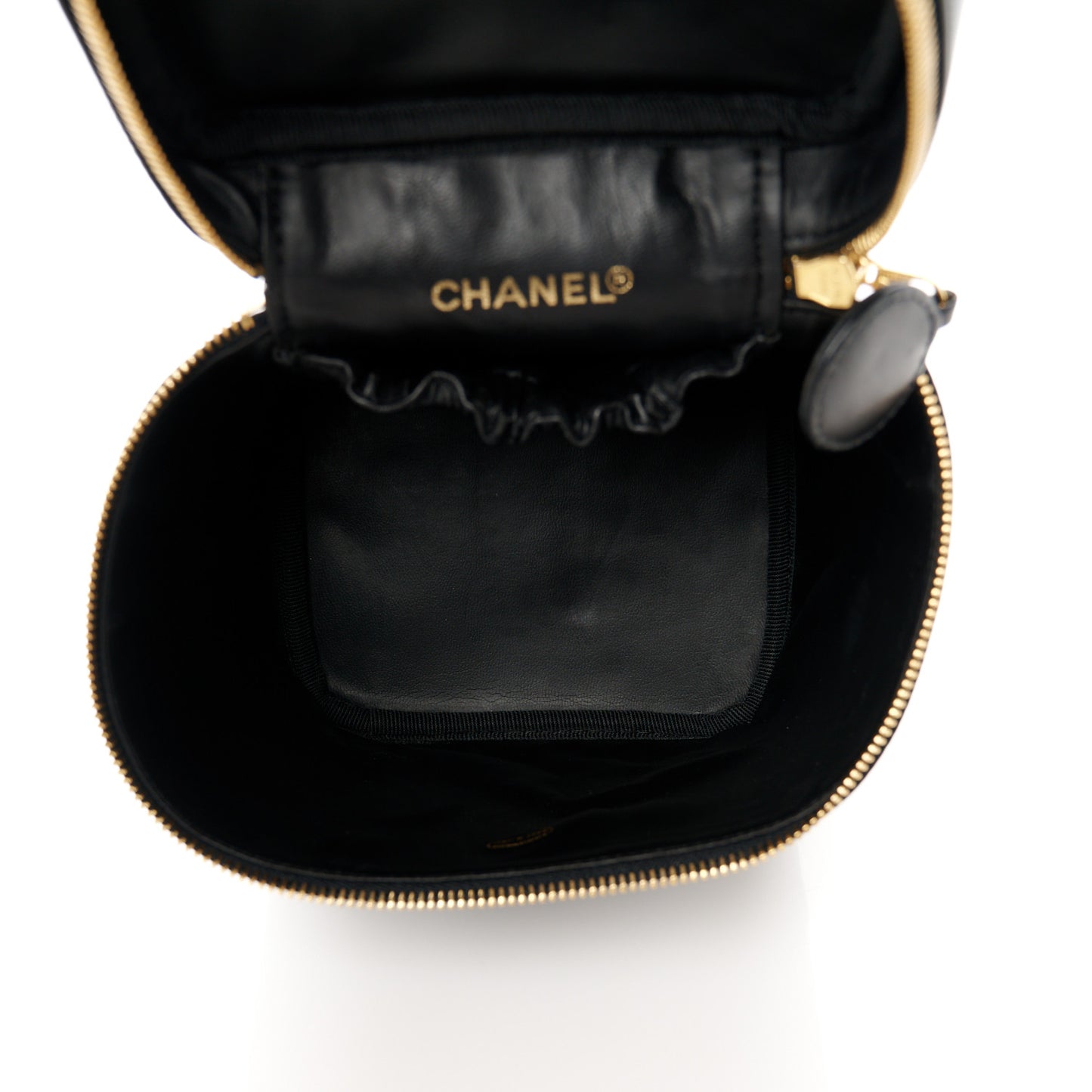 Calfskin Cosmetic Vanity Bag Black