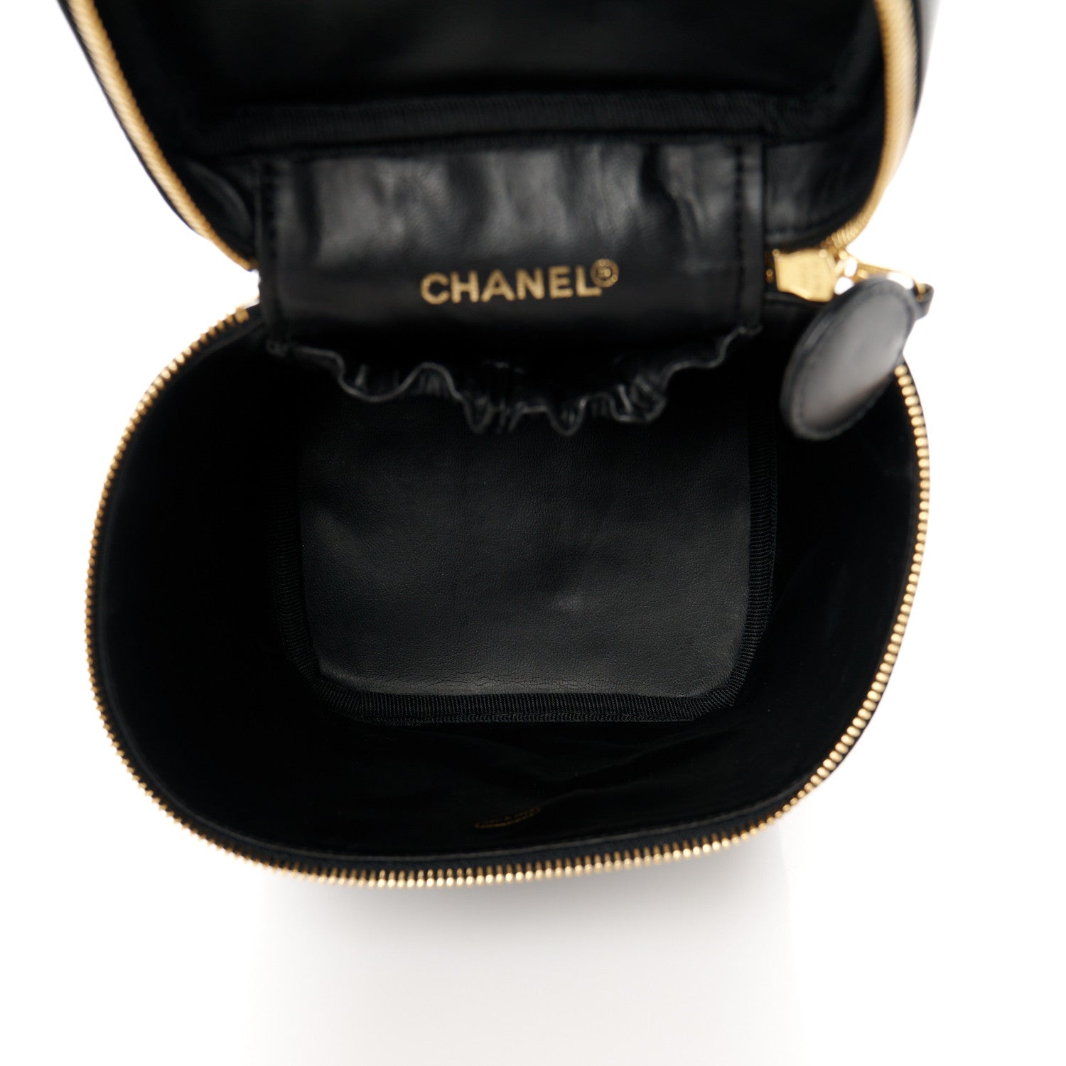 Chanel Calfskin Cosmetic Vanity Bag Black 5 of 9