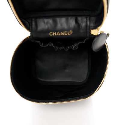 Chanel Calfskin Cosmetic Vanity Bag Black 5 of 9