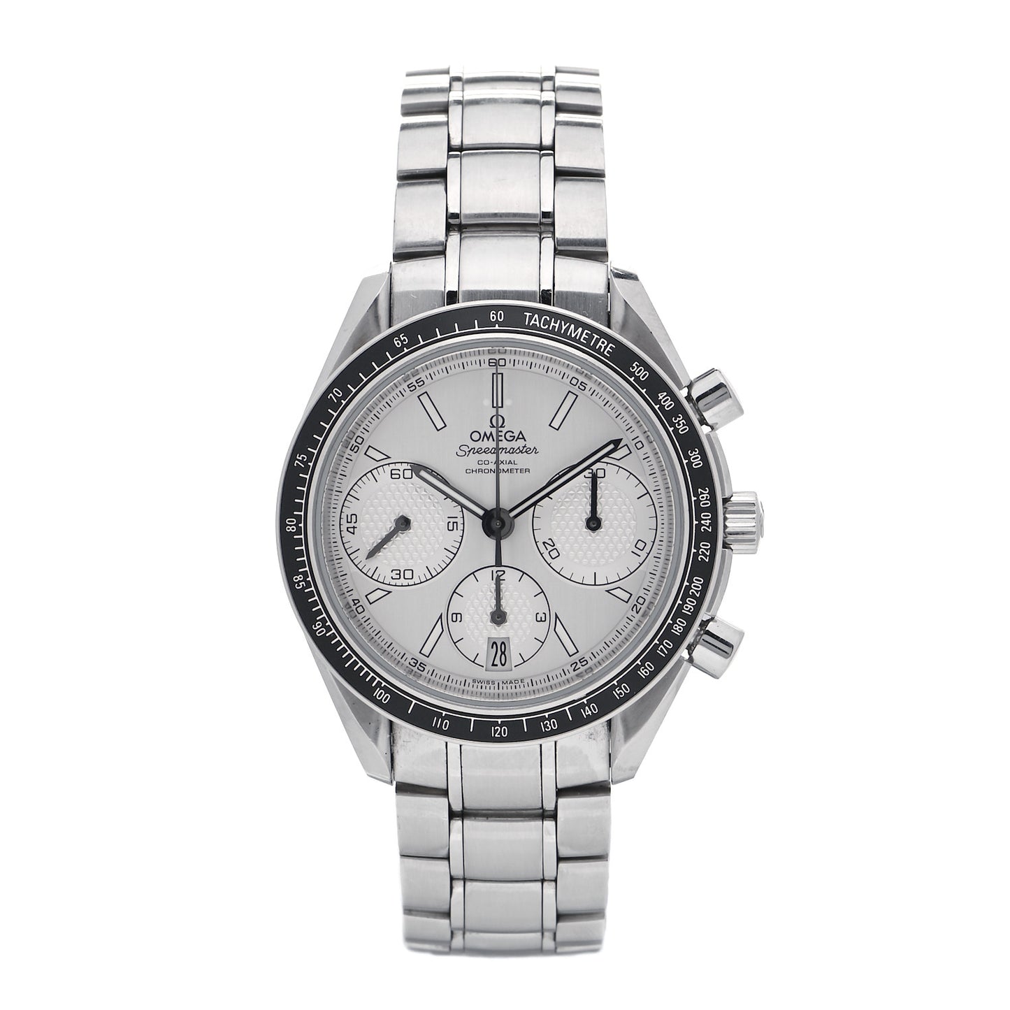 Stainless Steel 40mm Speedmaster Racing Co-Axial Chronograph Automatic Watch White 326.30.40.50.02.001