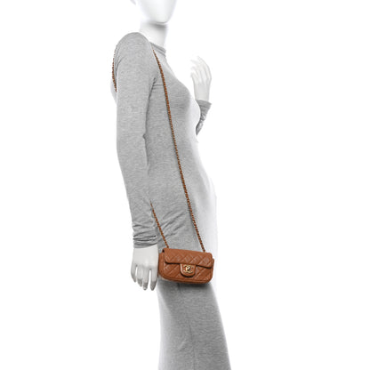 Chanel Lambskin Quilted Extra Mini Rectangular Flap Brown 2 of 10