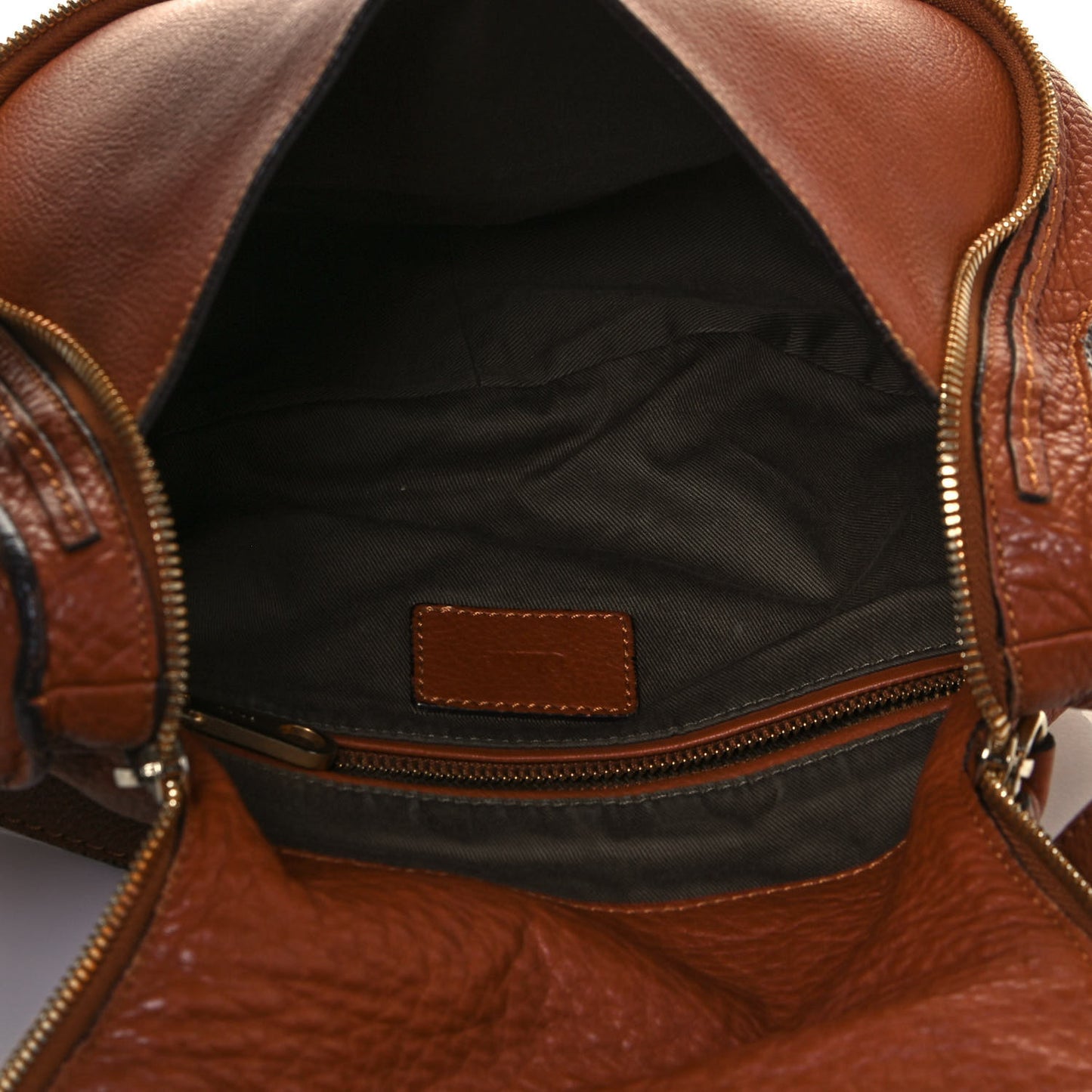 Calfskin Medium Marcie Round Zip Crossbody Bag Tan