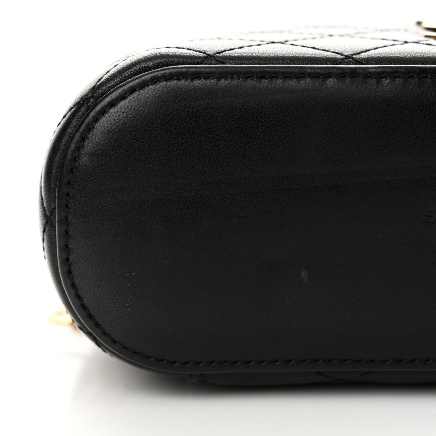 Lambskin Quilted Mini Gaby Vanity Case Black