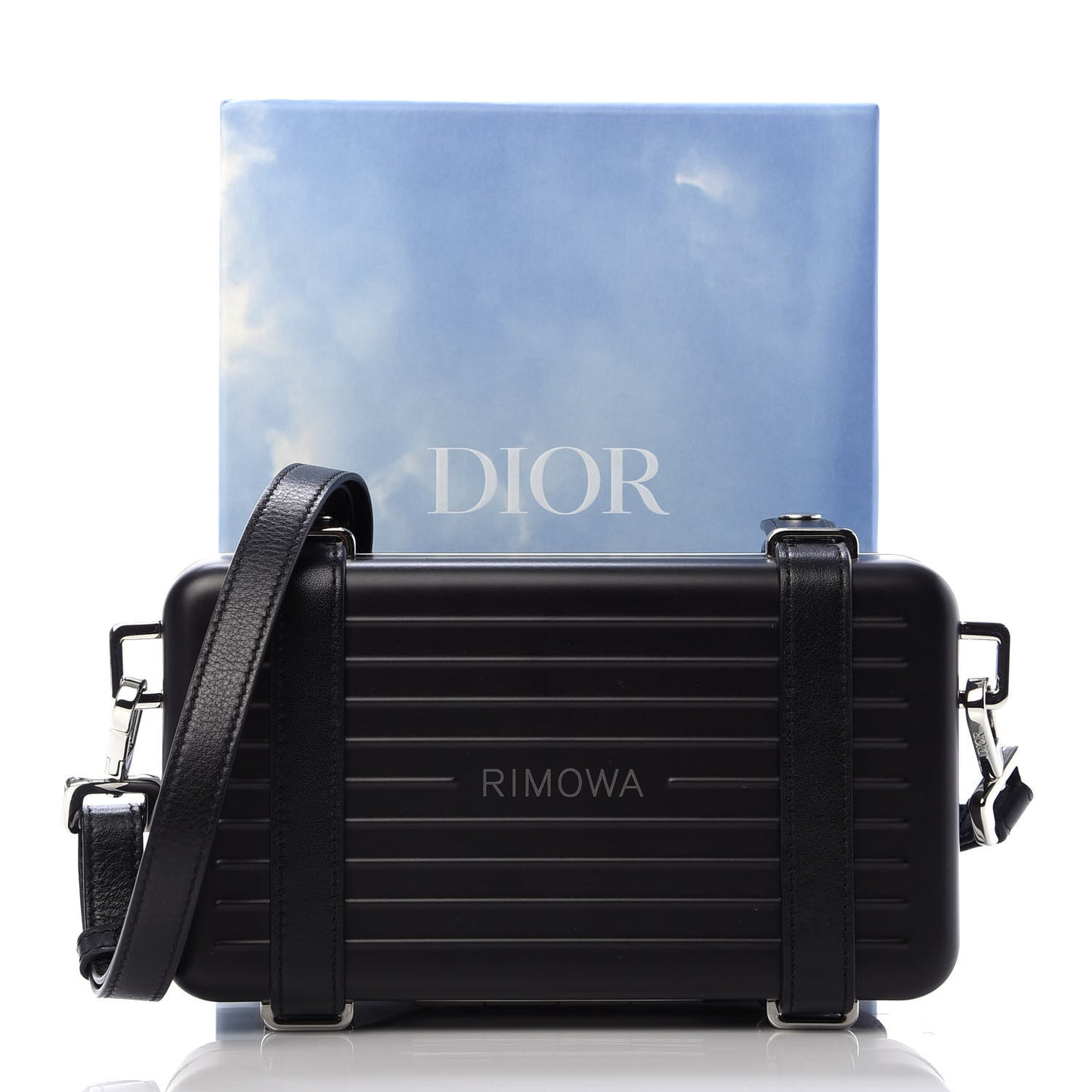 X RIMOWA Aluminum Personal Clutch On Strap Black