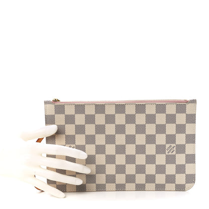 Louis Vuitton Damier Azur Neverfull MM GM Pochette Rose Ballerine 2 of 11