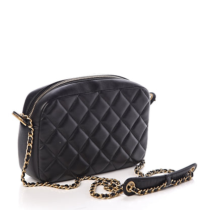 Chanel Lambskin Quilted Small Diamond CC Camera Case Black 3 of 11