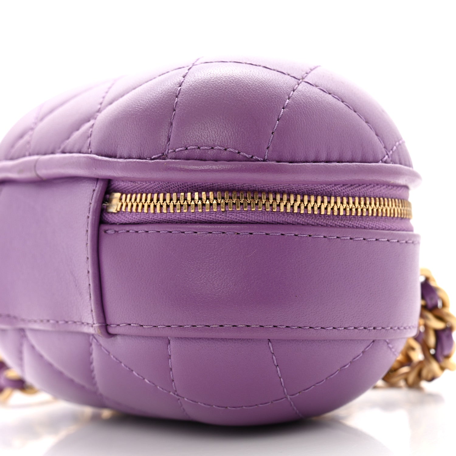 Chanel Lambskin Quilted CC Bubble Vanity Case With Chain Purple 10 of 12