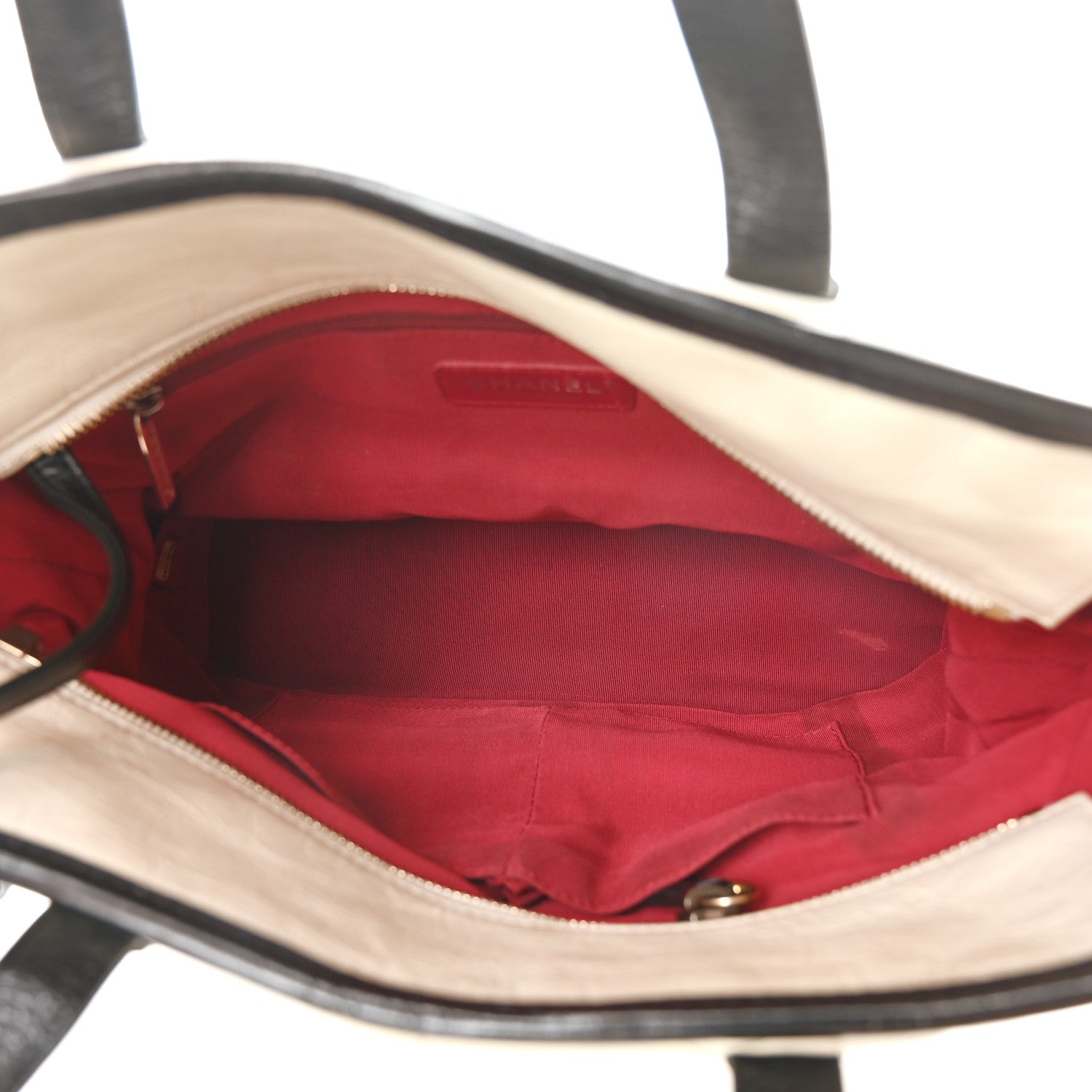 Chanel Aged Calfskin Quilted Medium Gabrielle Shopping Tote White Black 5 of 10