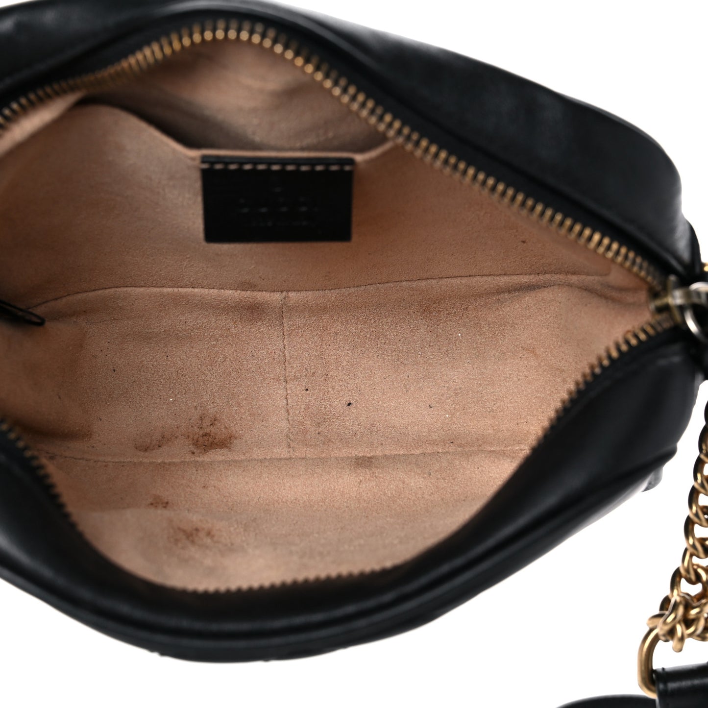Calfskin Matelasse Mini GG Marmont Chain Shoulder Bag Black